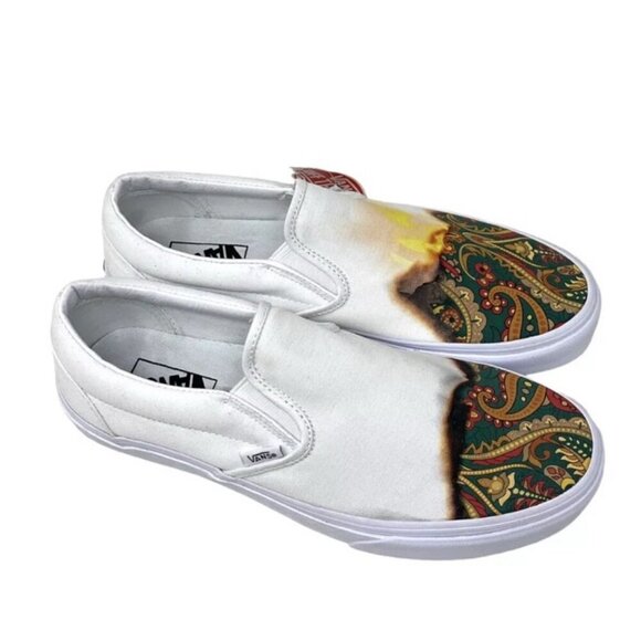 New VANS SLIP ON SHOES CANVAS BIG REVEAL PAISLEY SZ 5 WOMAN SKATER OLD SCHOOL - Picture 3 of 11